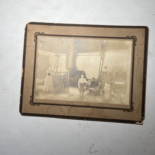 Antike Kabinettkarte Familie mit Dampfmaschinenmaschinen Anfang 1900 Fabrik - Q5 - Bild 3 von 9