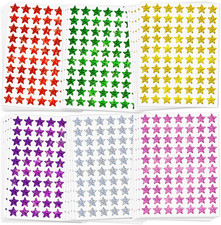 2100 Pack,6 Colors, Holographic Small Star Stickers for Kids Reward, Behavior Ch