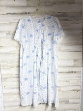 Vintage Carole Blue Floral Lace Night Robe XXL NWOT