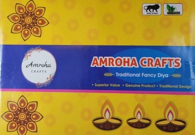 Amroha Crafts Diya Diya Set for Diwali Gift Decorations Clay Handmade Diya/Natur