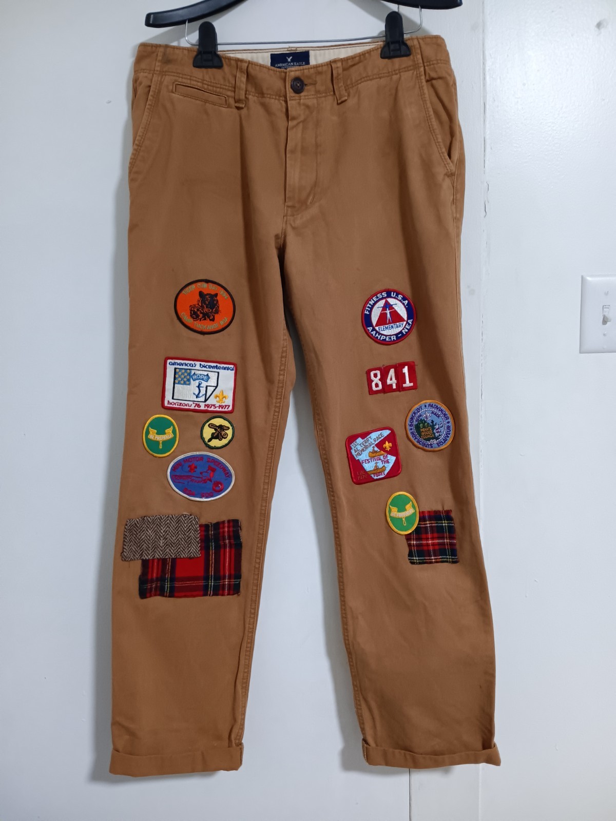 Custom Made American Eagle Patchwork Khakis Size … - image 6