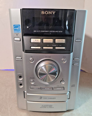 SONY MHC-EC50 Mini HiFi Stereo CD 3 Disc Changer Cassette AMFM No Speakers WORKS