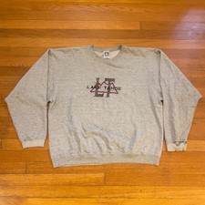 VTG 90s Lake Tahoe embroidered Sweatshirt Vintage 90s XL Grey USA red black logo