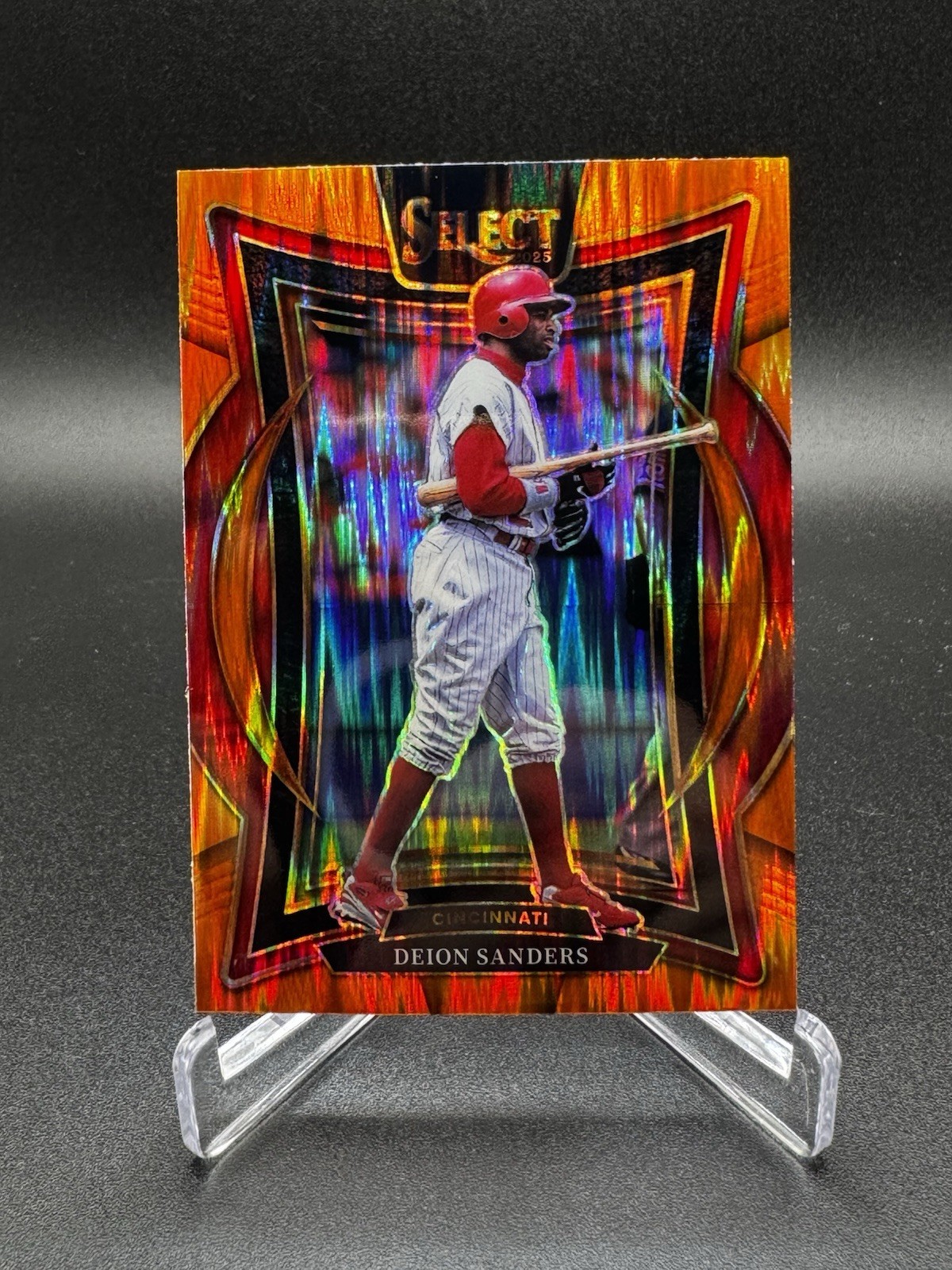 2025 Panini Select - Deion Sanders #72 Concourse Orange Flash Prizm