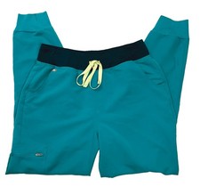 Figs Women  s Zamora Jogger Scrub Pants Teal Sz Medium Medical Dental Vet EUC