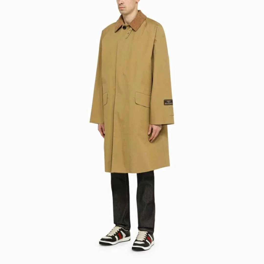 Gucci Cappotto Cotone Cammello 50M Trench Impermeabile Usatoa
