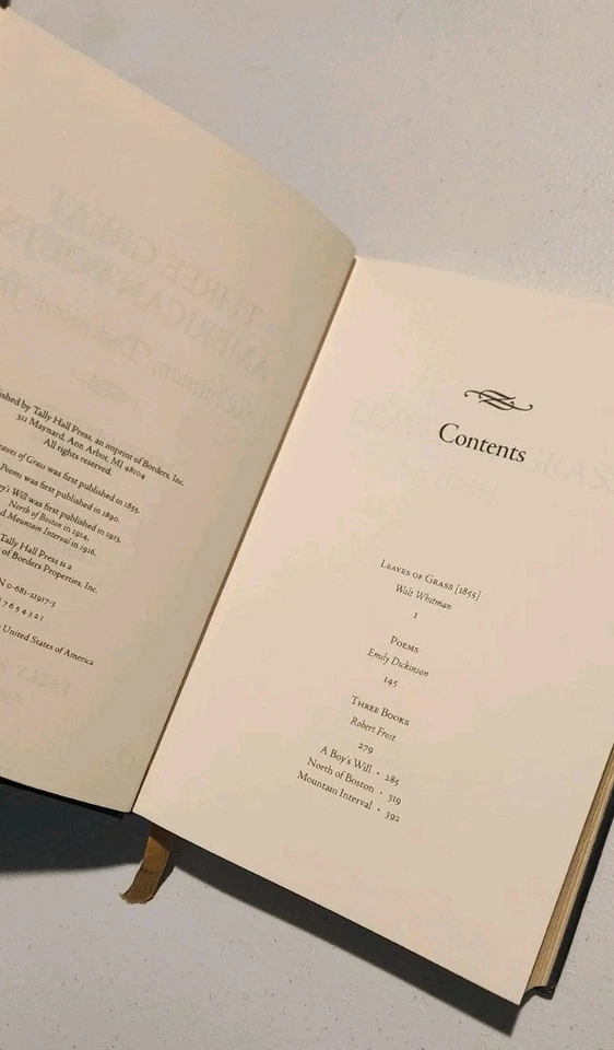 Three Great American Poets by Whitman, Dickinson, Frost (1996, Hardcover) - Image 4 of 4