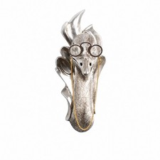 Wall-Mounted Ostrich Head with Eyeglasses Whimsical for Entryway