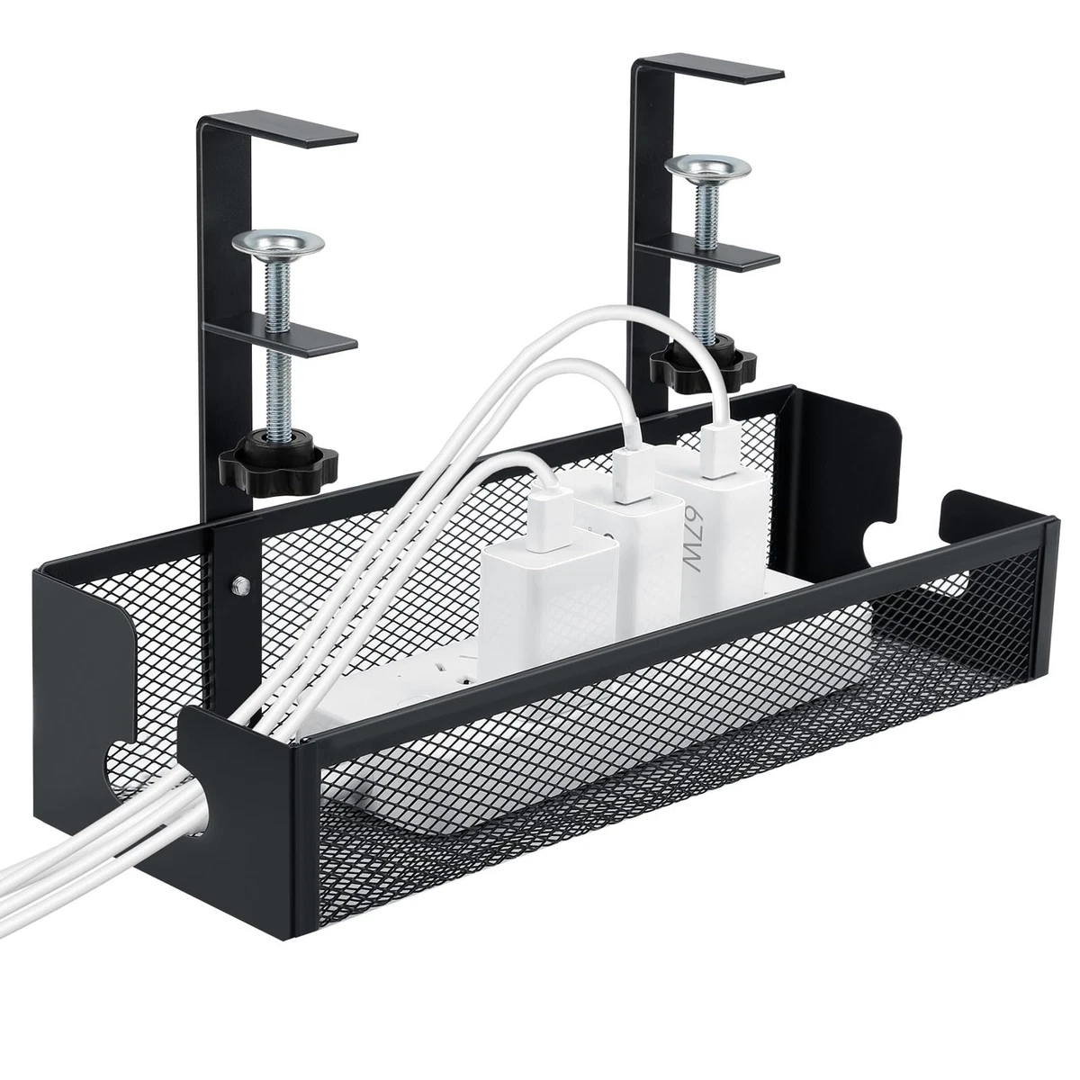3 Ancoraggi Per Cavi Da Scrivania CustomyLife – Alluminio Color Canna Di Fucile, Adesivi, Organizer - 2