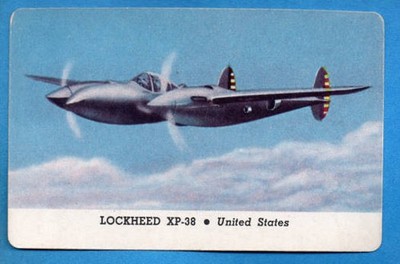 WW2 USAAF Lockheed XP-38 Lightning Fighter Aeroplanes Series B Card