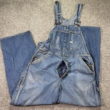 Vtg Lee Denim Overalls Sanforized Union Made Button Fly Jelt Denim 36X30 60s