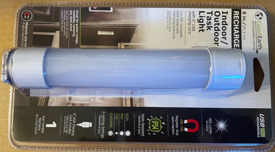 Good Earth LED Magnetic Rechargeable Multi Use Task Light 8'' RE1174-WHG-08LF4-G