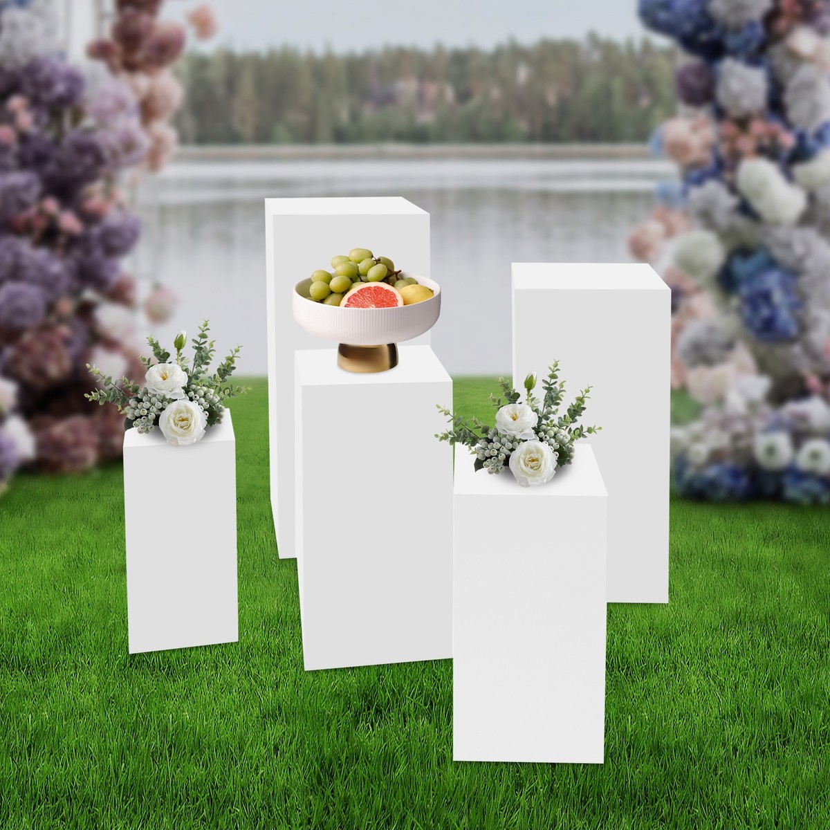Square Pedestal Stand, Display Pedestal Stand, 5 Pack Cake