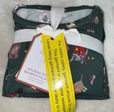 NWT POTTERY BARN KIDS Holiday Dogs Bamboo Pajama Set Pajamas Size 8