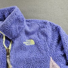 The North Face Jacket Girls Medium 10/12 Purple Sherpa Fleece Full Zip Pockets