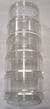 Small Round / Circular Storage Containers 6 For Beads Crafts 2.00" Stackable