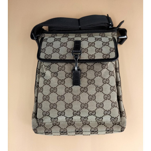 GUCCI GG Canvas Small Messenger Bag in Brown 92646