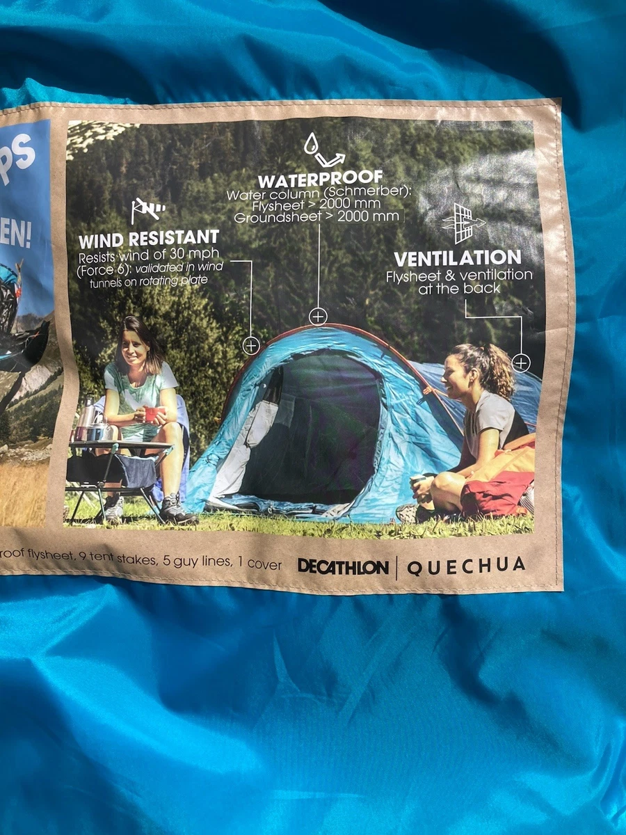 Tente Quechua 3 Places - Bleue - Armature - Occasion état Correct