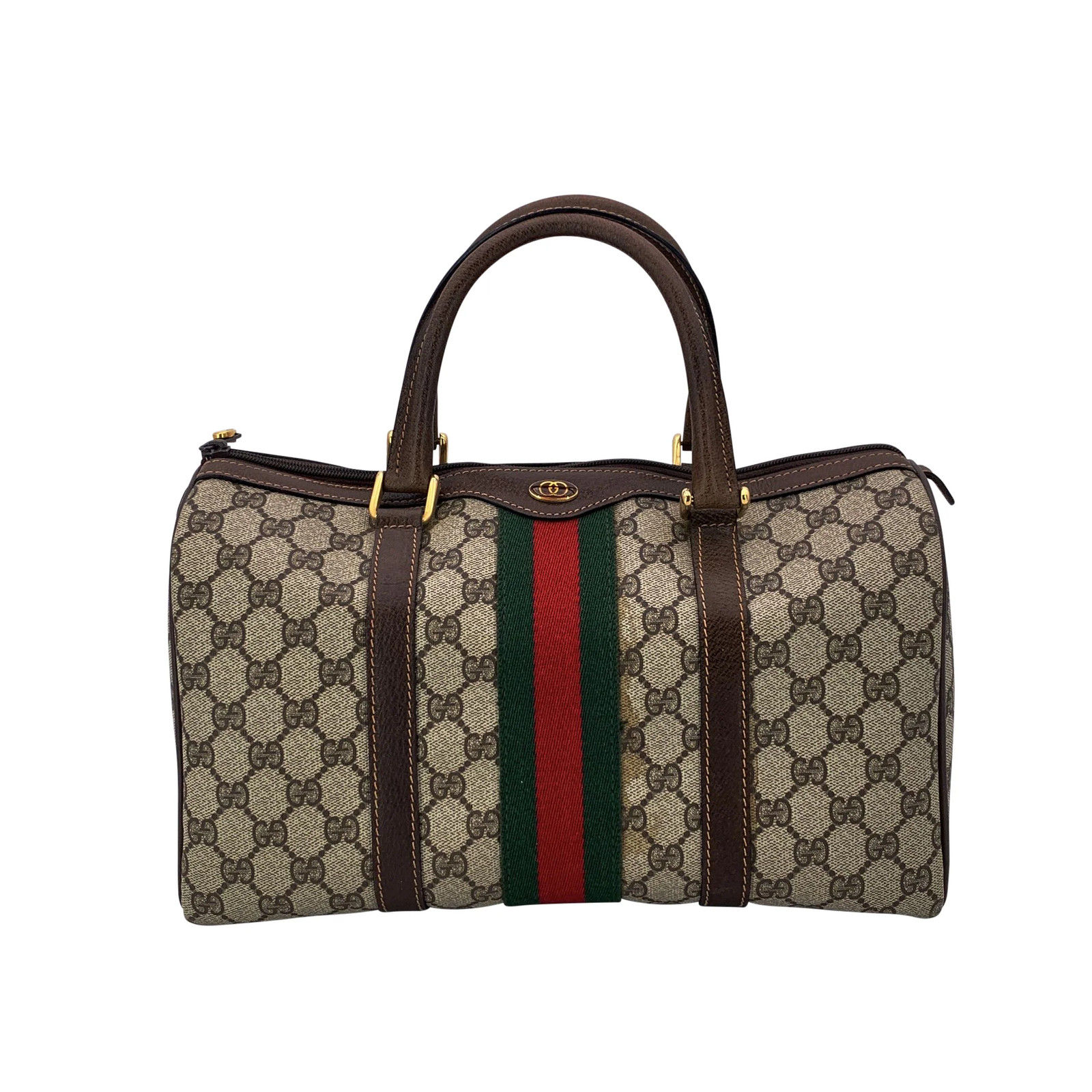 Borsa Boston Ophidia in tela monogramma marrone Gucci 30
