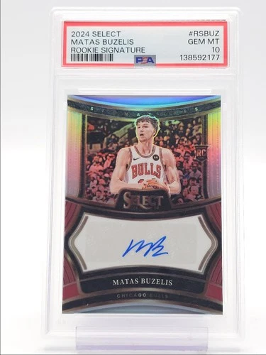 MATAS BUZELIS 2024-25 SELECT ROOKIE SIGNATURES SILVER RC AUTO /249 PSA 10 Q2477