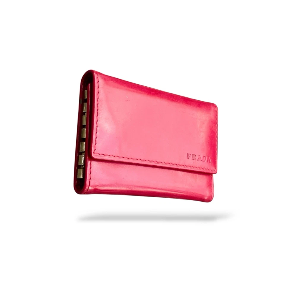 Estuche para llaves PRADA charol esmalte 6 anillos rojo modelo DEPOS hecho en Italia Foto 3 de 4
