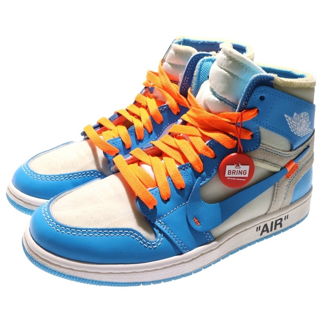 NIKE XOFF-WHITE AIR JORDAN 1 POWDER BLUE UNC AQ0818-148 OFF-WHITE HIGH CUT Used thumbnail 2