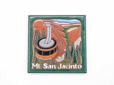 Vintage Mt. San Jacinto CA Aerial Tramway Ceramic Tile Trivet by Masterworks