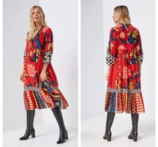Preowned Anthropologie Verb Pallavi Singhee Cayenne Midi Dress Size 12