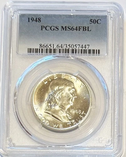 Uncirculated Roll PCGS Graded MS64FBL Franklin Half Dollars. READ DESCRIPTION