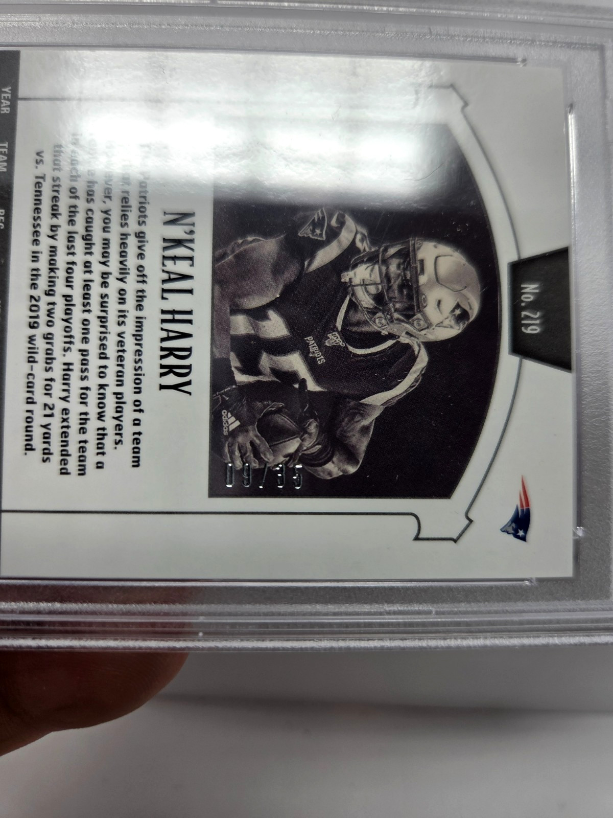 2019 Legacy Signature Red N'KEAL HARRY RC Autograph Card /35 PSA 9 MINT view 2