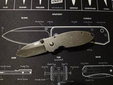 Coltello tascabile CRKT 2490KS Squid Frame Lock design Burnley lavaggio nero