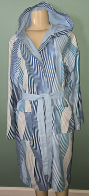 Mens Brio Bassetti Striped Hooded Robe Size Large