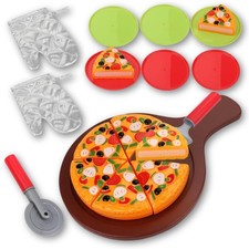 15Piece Pizza Party Play Set for Kids Realistic Pizza Pie Pretend Play Food ...