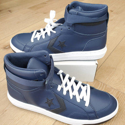 Converse Pro Blaze Strap Leather Sneakers High Top Navy Black Mens