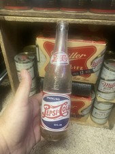 Pepsi Cola Bottle 12 Ounce Bottle Old Vintage Painted Label 50s Columbus Ohio
