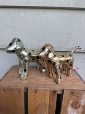 Lot 2 Victoria  s Secret PINK Metallic Polka Dot Plush Dogs 2012 Gold Silver