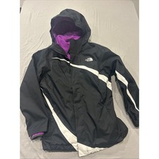 The North Face Girls Size XL 18 Hyvent Jacket 3-in-1 Shell Black Pink Ski Rain