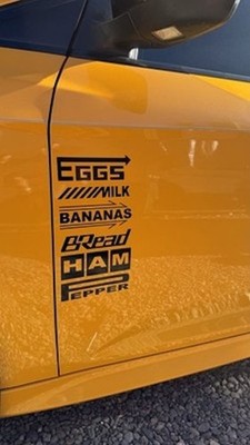 Grocery Getter  funny sticker eggs milk bananas bread ham pepper jdm Set of 2