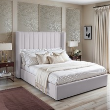 Image of Barcelona Upholstered Bed Plush Gas Lift Ottoman Storage Bed 48 Inch Headboard