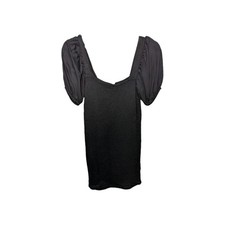 Urban Outfitters Short Sleeve Black Elastic Ruched Minidress, Size M