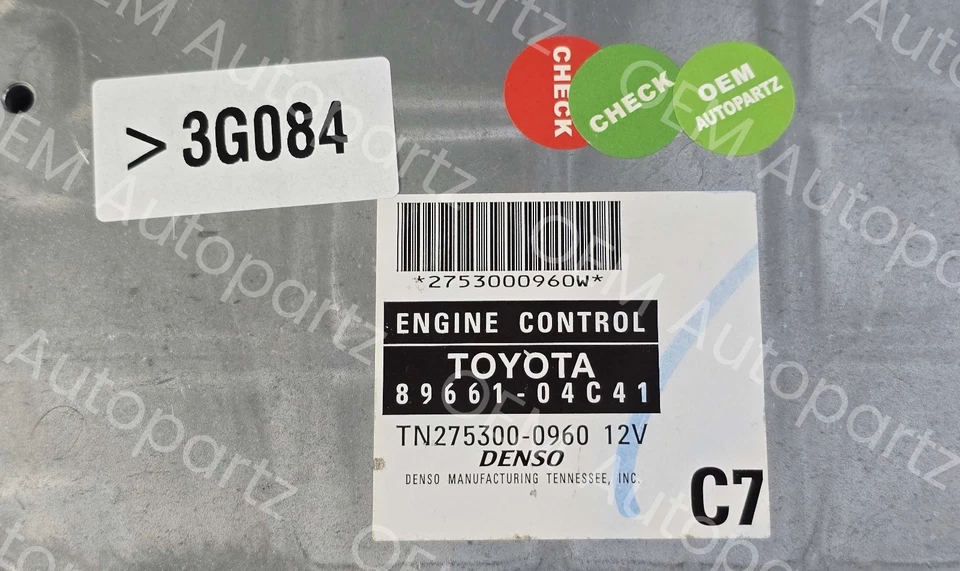 Toyota Tacoma 2007-2009 Engine Control Unit ECM ECU 89661-04C41 OEM - Image 2 of 4