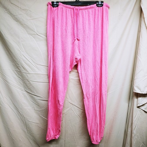 Pink Womens Size L Large Drawstring Pajama Bottom Pants