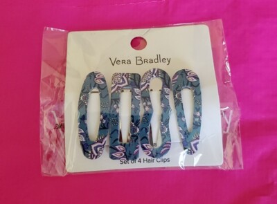 Sealed Vera Bradley ''Peacock Garden'' Hair Clips Barrettes set of 4. Awesome! 