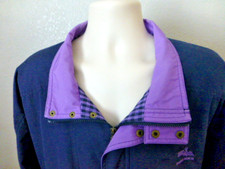 Vintage Mens Pebble Beach Jacket XL Full Zip Black Purple Head Sportswear