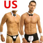 Male Tuxedo Underwear Costume Nightwear Suit Gay Mens Sexy Thong Briefs AU