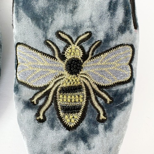 Steve Madden Bee Hugh Flocked Embroidered Mules Slides Flats Size 7 | eBay