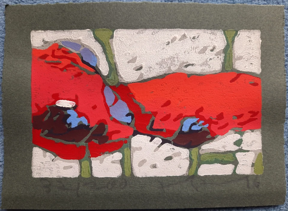 Klaus Fussmann, farbenprächtiges Meisterwerk einfach spitze Mohn - Bild 2 von 3