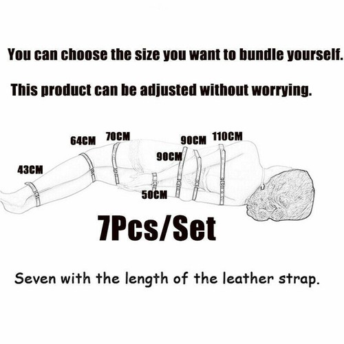 7 stk Leder Ganzkörpergurte Bondage Harness Fesseln Gürtel Slave BDSM Spielzeug - Bild 11 von 11