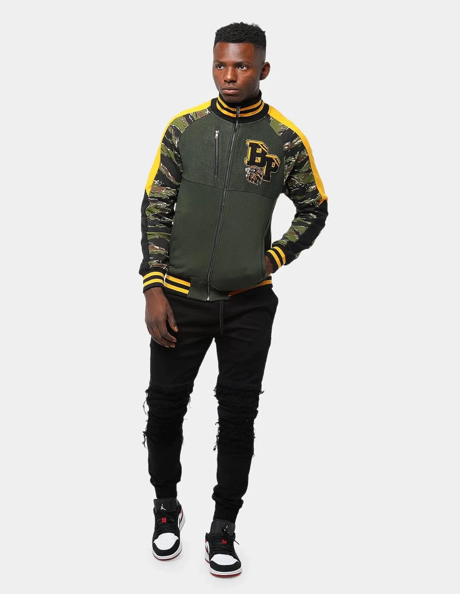Black pyramid men's colorblocked track jacket online
