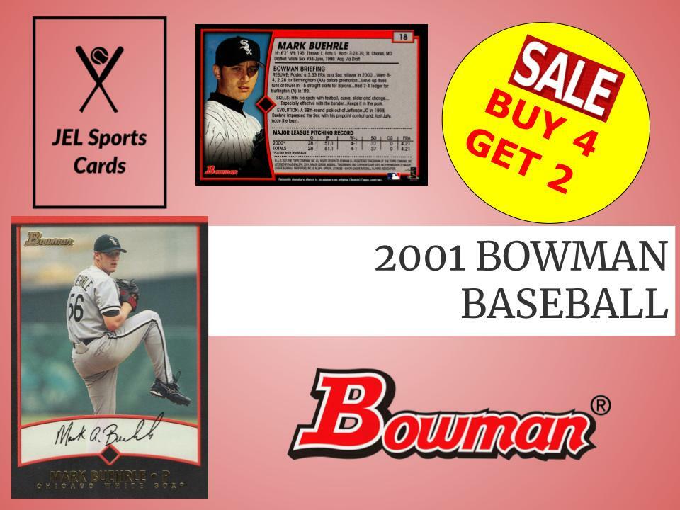 2001 BOWMAN BASEBALL~YOU PICK~COMPLETE YOUR SET~BUY 4 GET 2~FAST SHIP   (1B)
